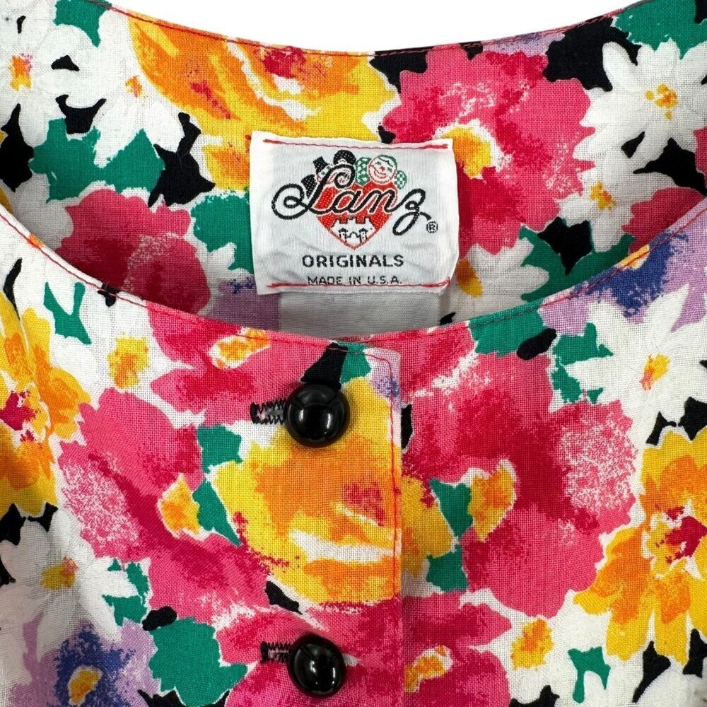 Rockabilly Vintage 80's/90's Lanz Floral Print Cotton Cottagecore Dress Size 6 - Picture 5 of 7